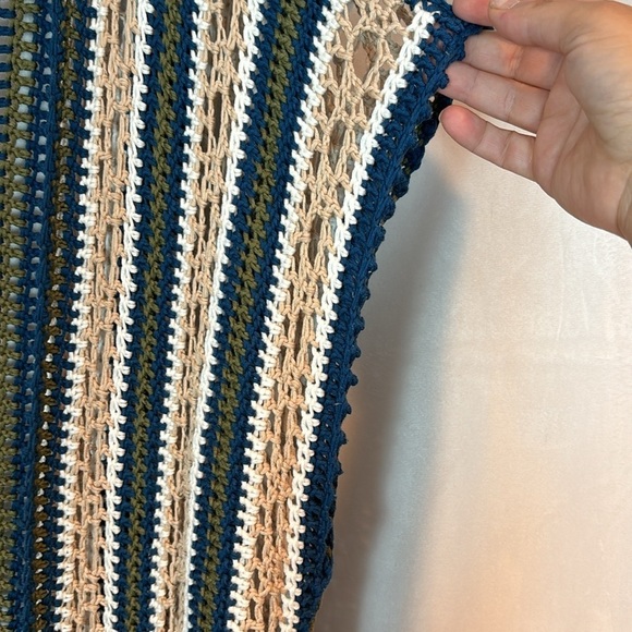 Women’s Crochet colorful long open front duster sweater large/extra large boho - Picture 3 of 9